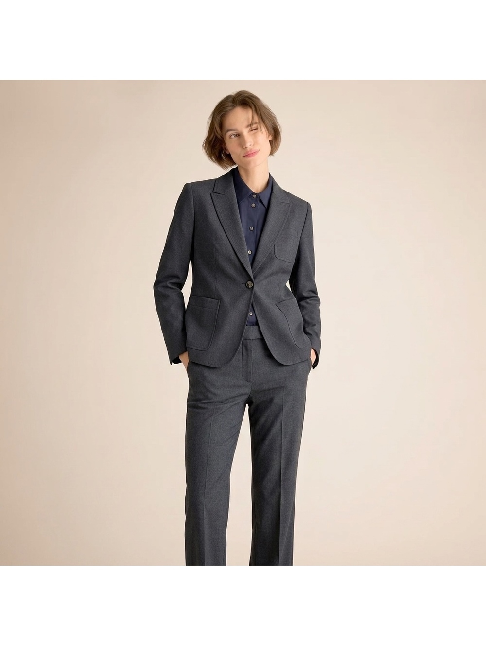 Calvin Klein Grey Single-Button Pants Suit Set Sz 8 / 10 EUC Women's